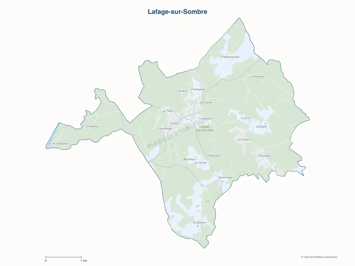 Carte de Lafage-sur-Sombre à personnaliser