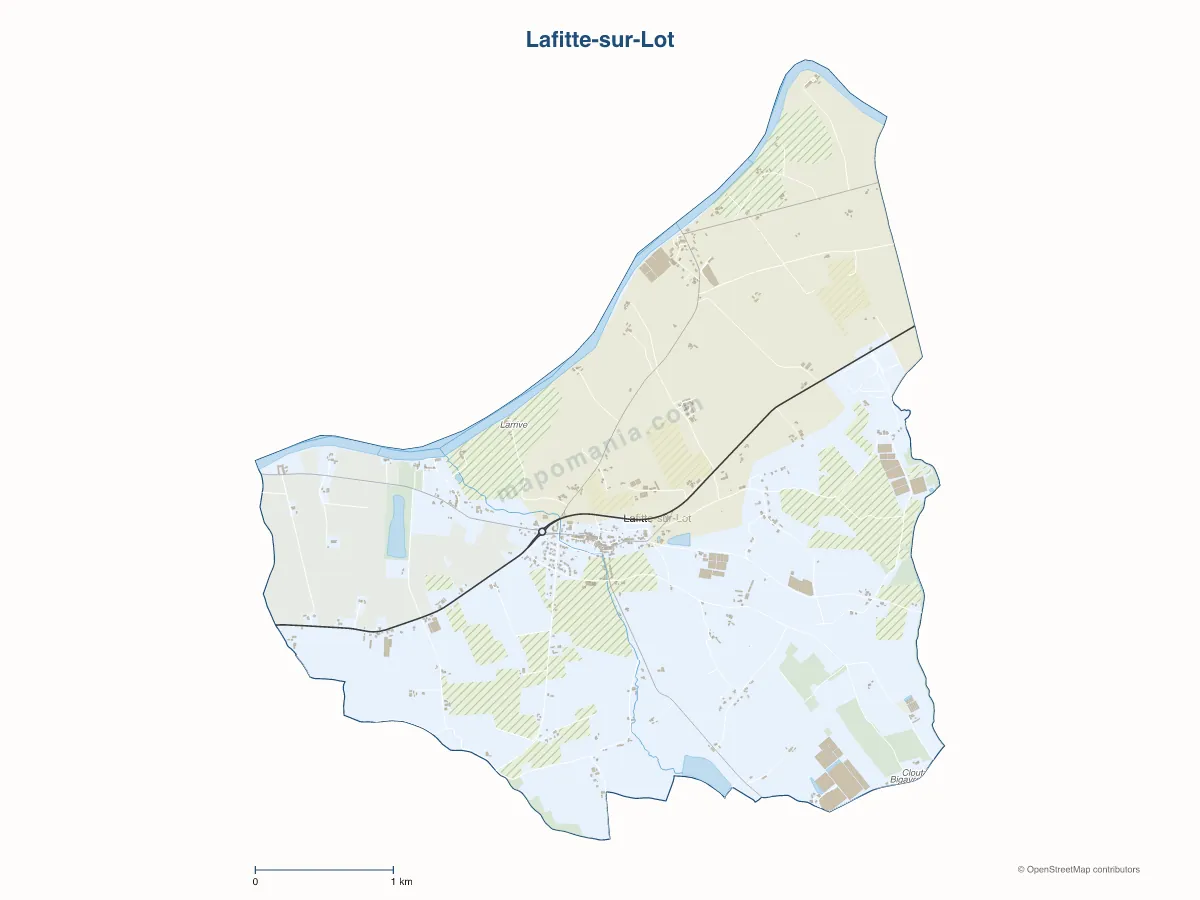 Carte de Lafitte-sur-Lot à personnaliser