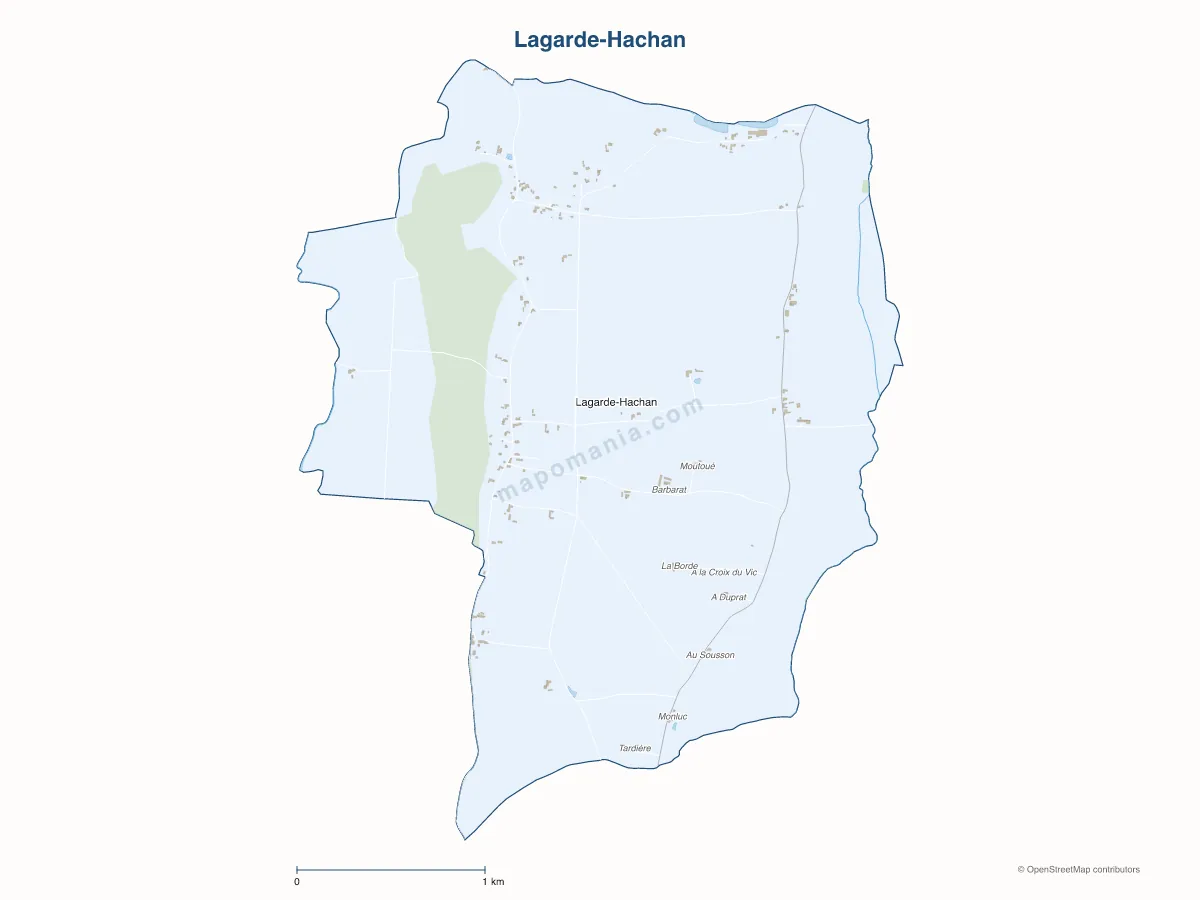 Carte de Lagarde-Hachan à personnaliser