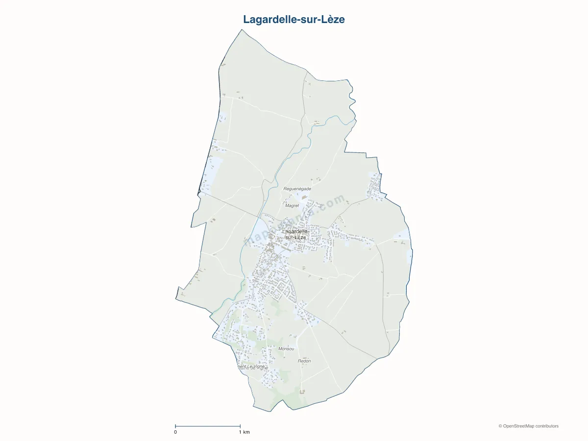 Carte de Lagardelle-sur-Lèze à personnaliser