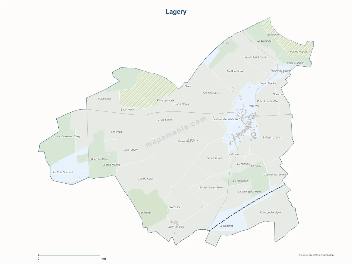 Carte de Lagery à personnaliser