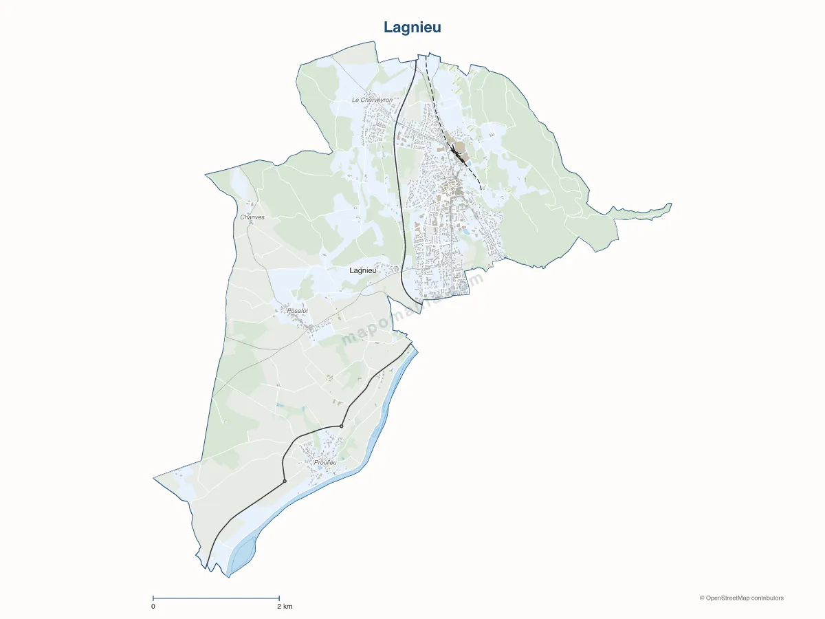 Carte de Lagnieu à personnaliser