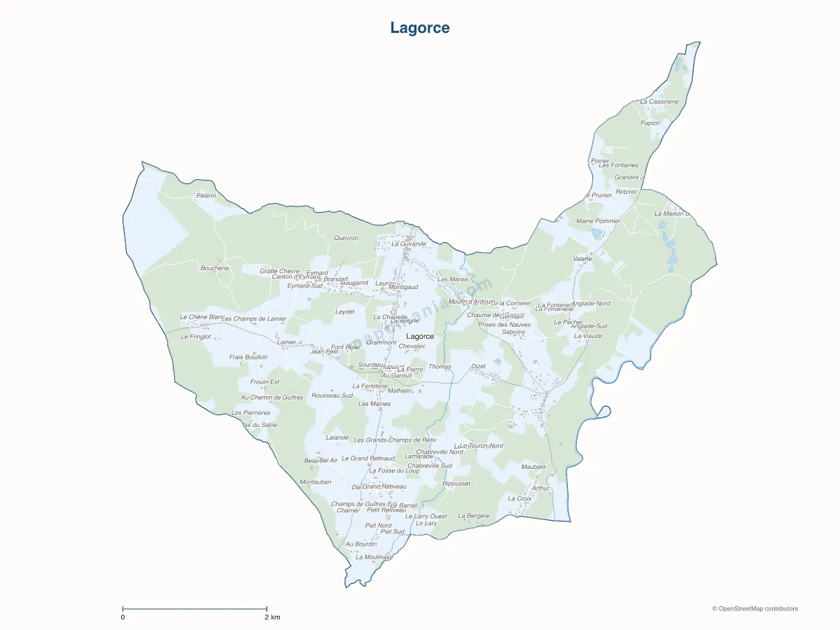 Carte de Lagorce à personnaliser