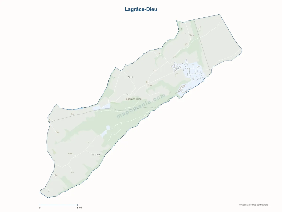 Carte de Lagrâce-Dieu à personnaliser
