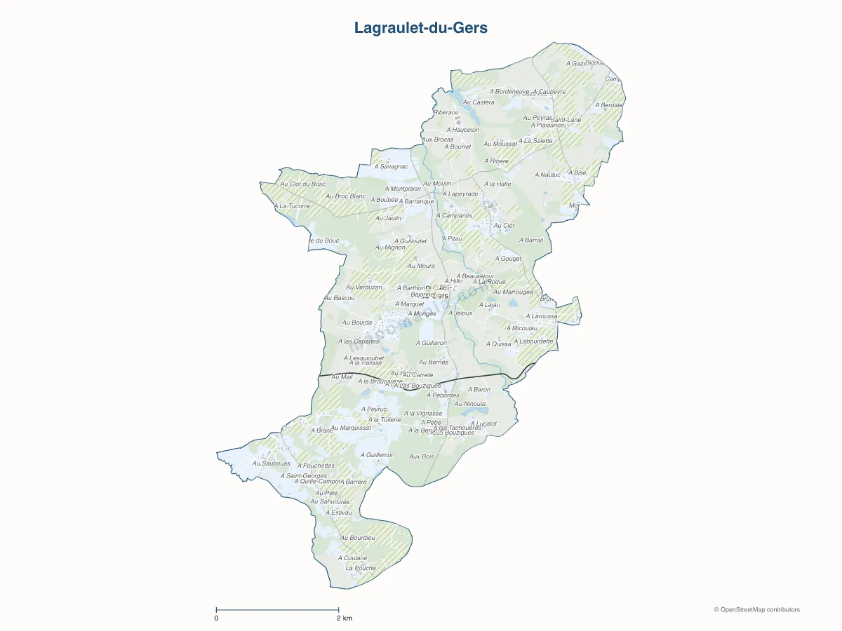 Carte de Lagraulet-du-Gers à personnaliser