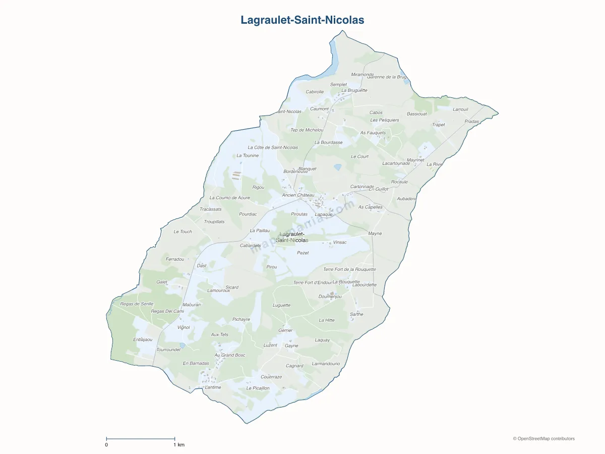 Carte de Lagraulet-Saint-Nicolas à personnaliser