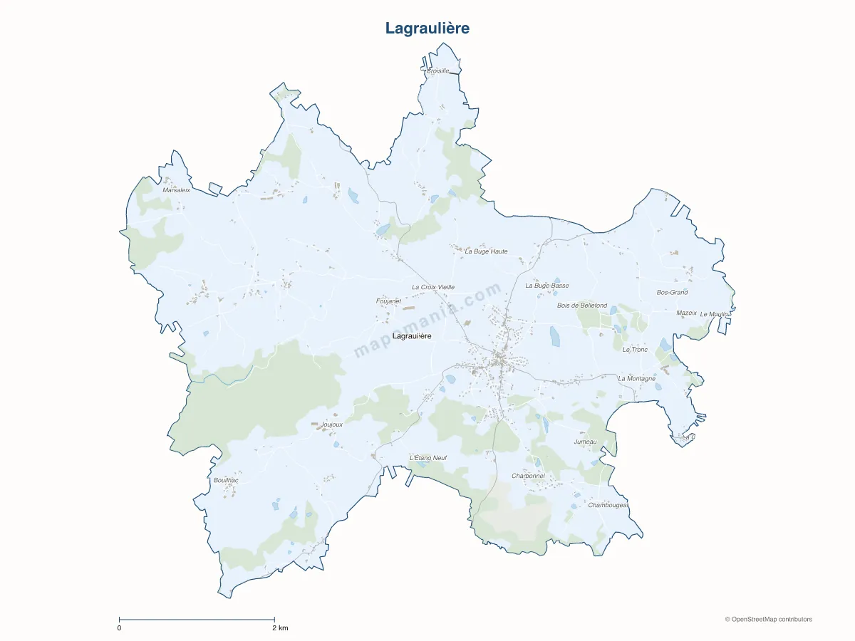Carte de Lagraulière à personnaliser