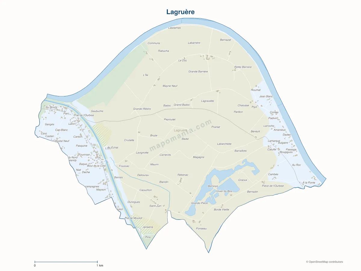 Carte de Lagruère à personnaliser