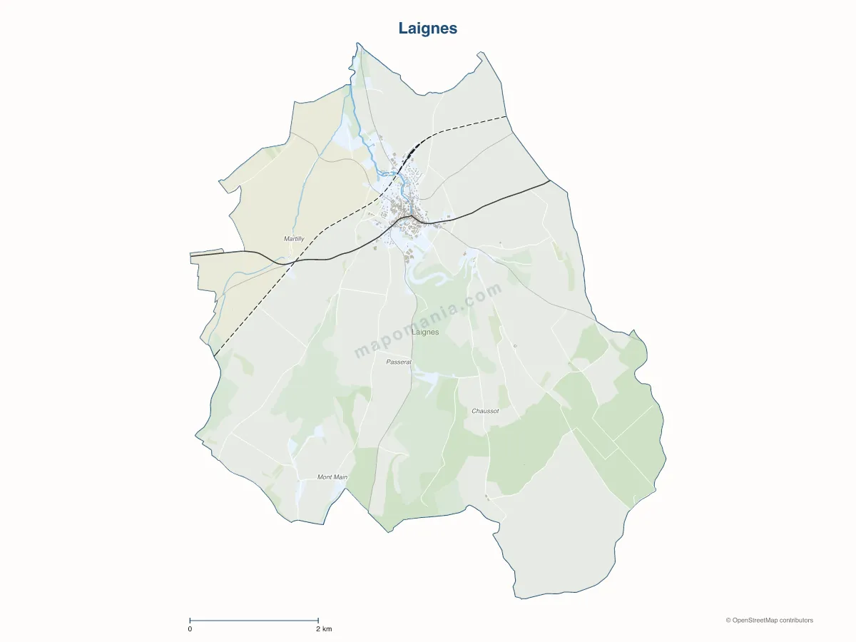Carte de Laignes à personnaliser
