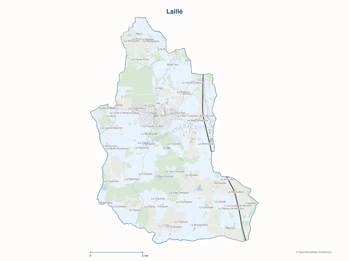 Carte de Laillé à personnaliser