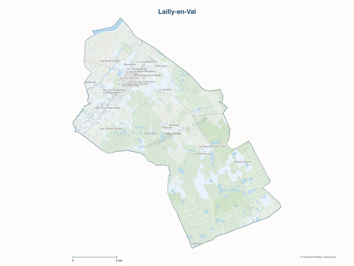 Carte de Lailly-en-Val à personnaliser