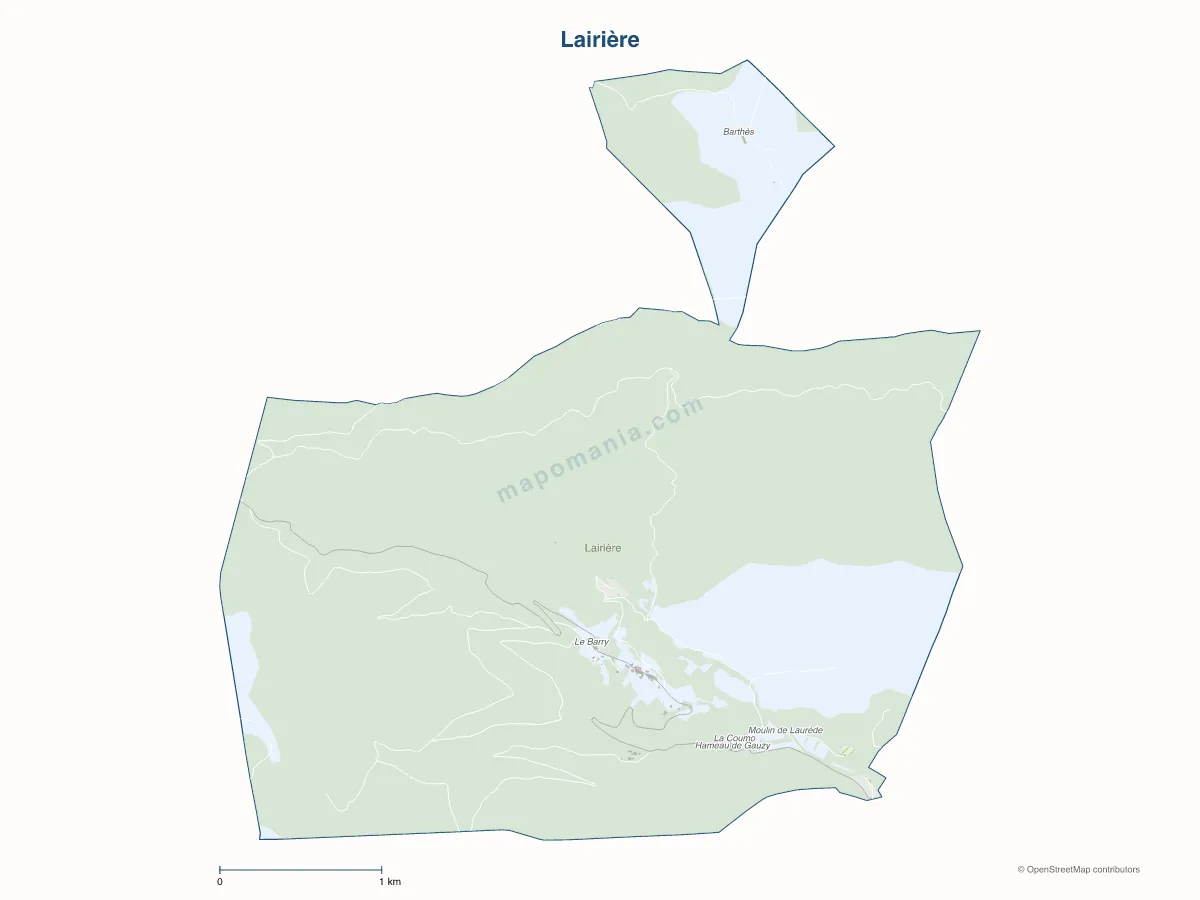 Carte de Lairière à personnaliser