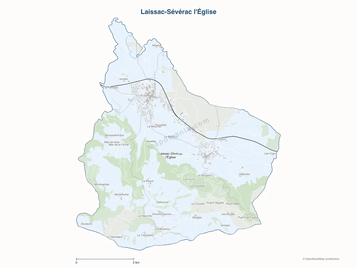 Carte de Laissac-Sévérac l'Église à personnaliser