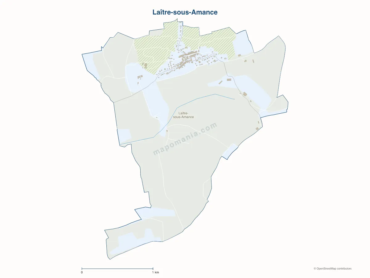 Carte de Laître-sous-Amance à personnaliser