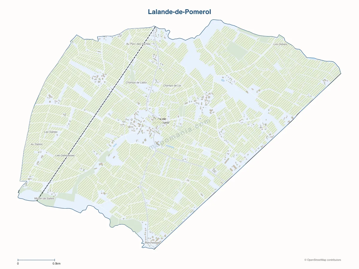 Carte de Lalande-de-Pomerol à personnaliser