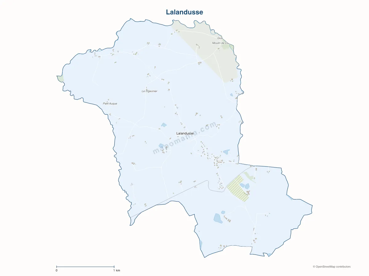 Carte de Lalandusse à personnaliser