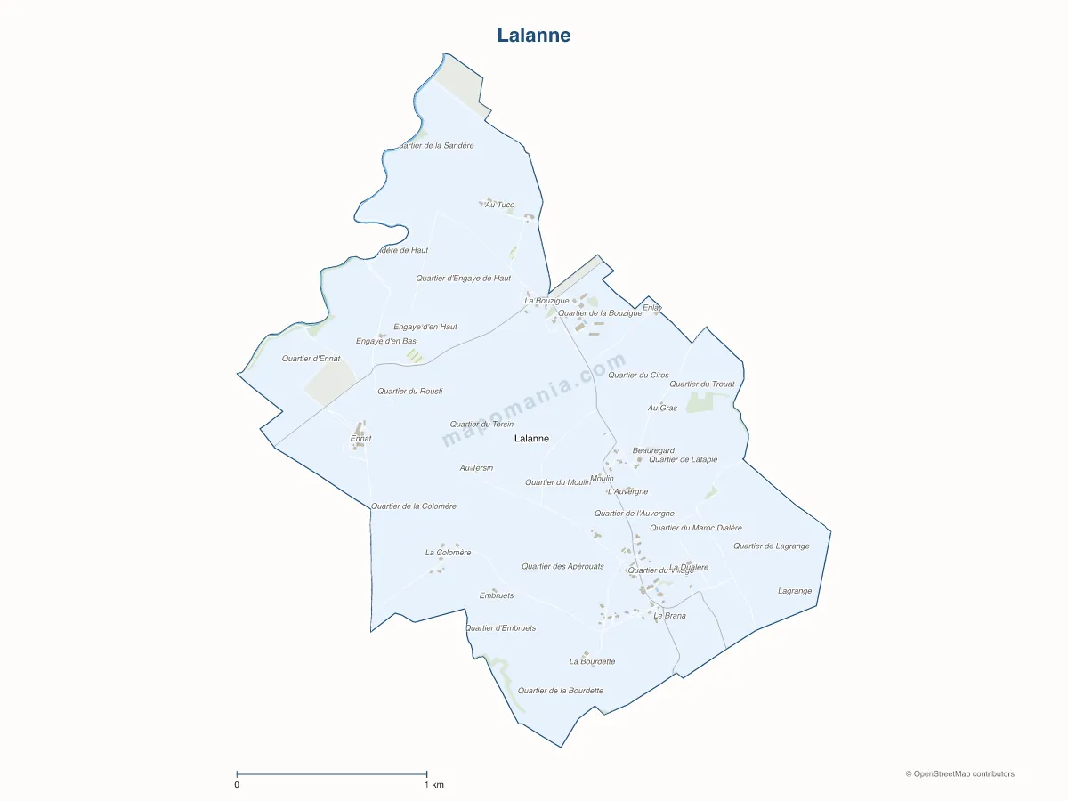 Carte de Lalanne à personnaliser