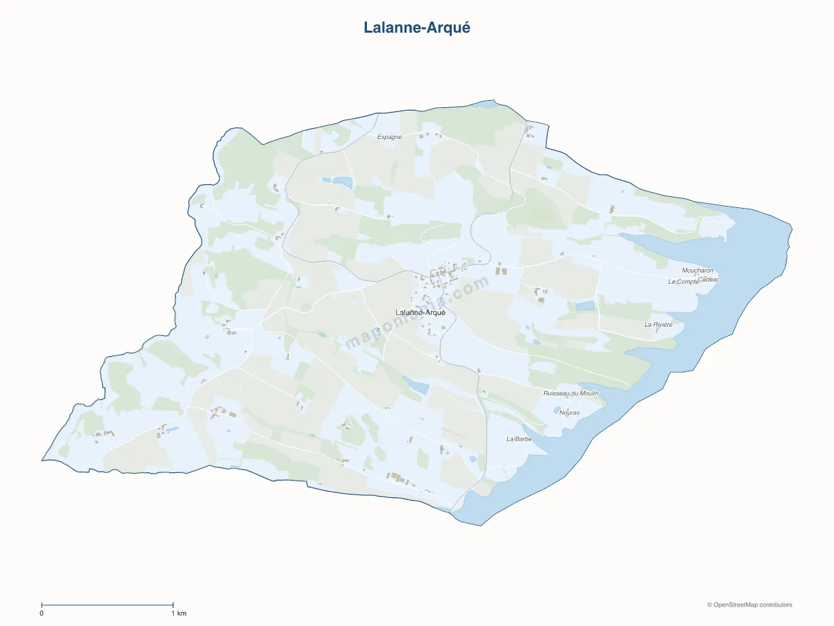 Carte de Lalanne-Arqué à personnaliser