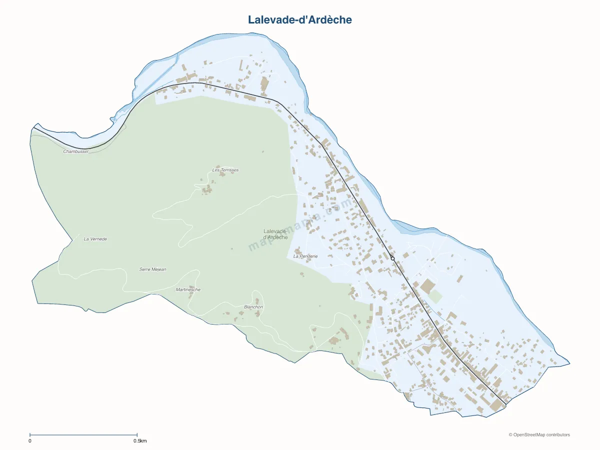 Carte de Lalevade-d'Ardèche à personnaliser