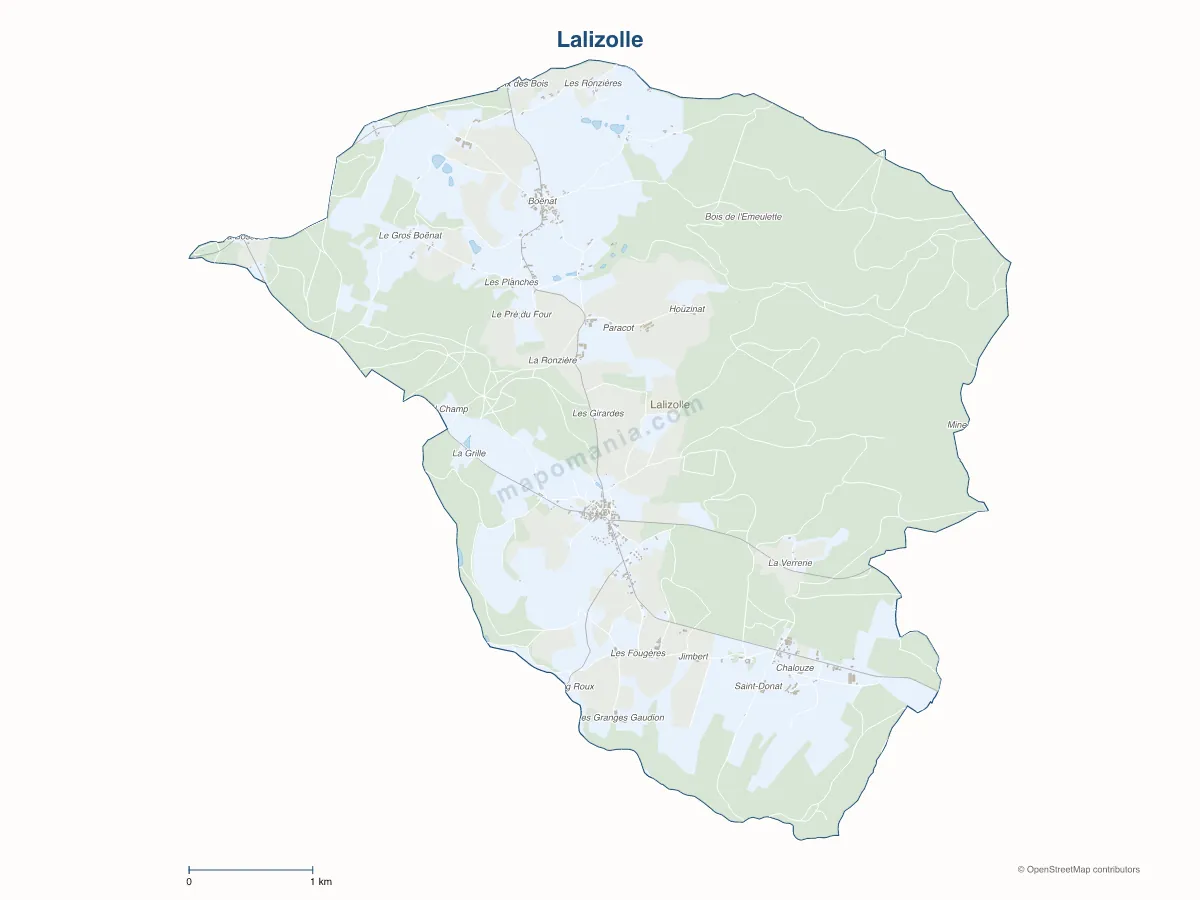 Carte de Lalizolle à personnaliser