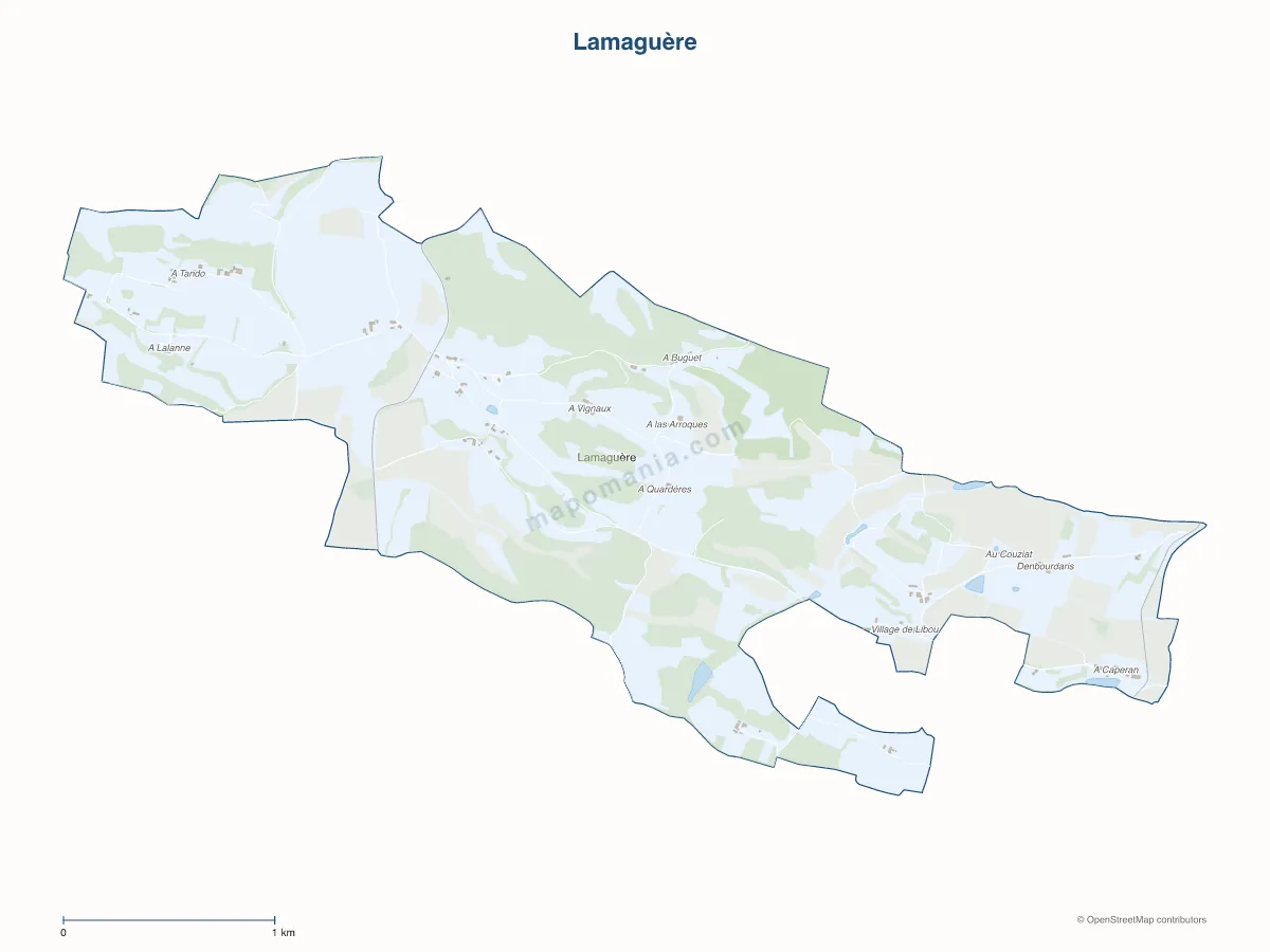 Carte de Lamaguère à personnaliser