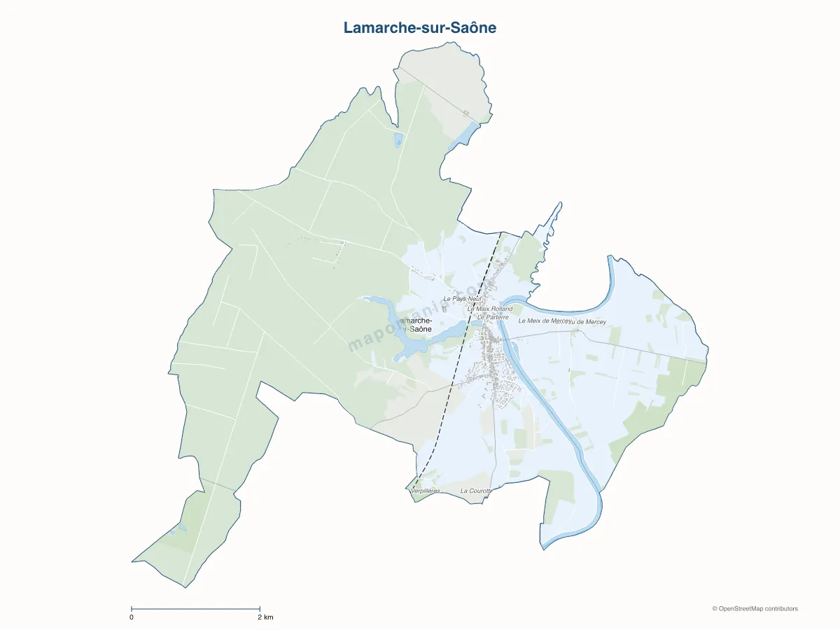 Carte de Lamarche-sur-Saône à personnaliser