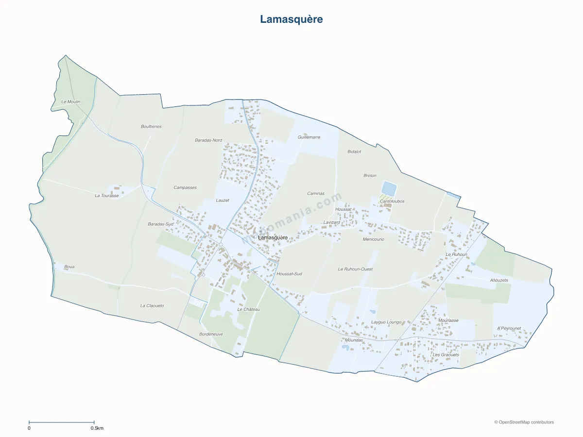 Carte de Lamasquère à personnaliser
