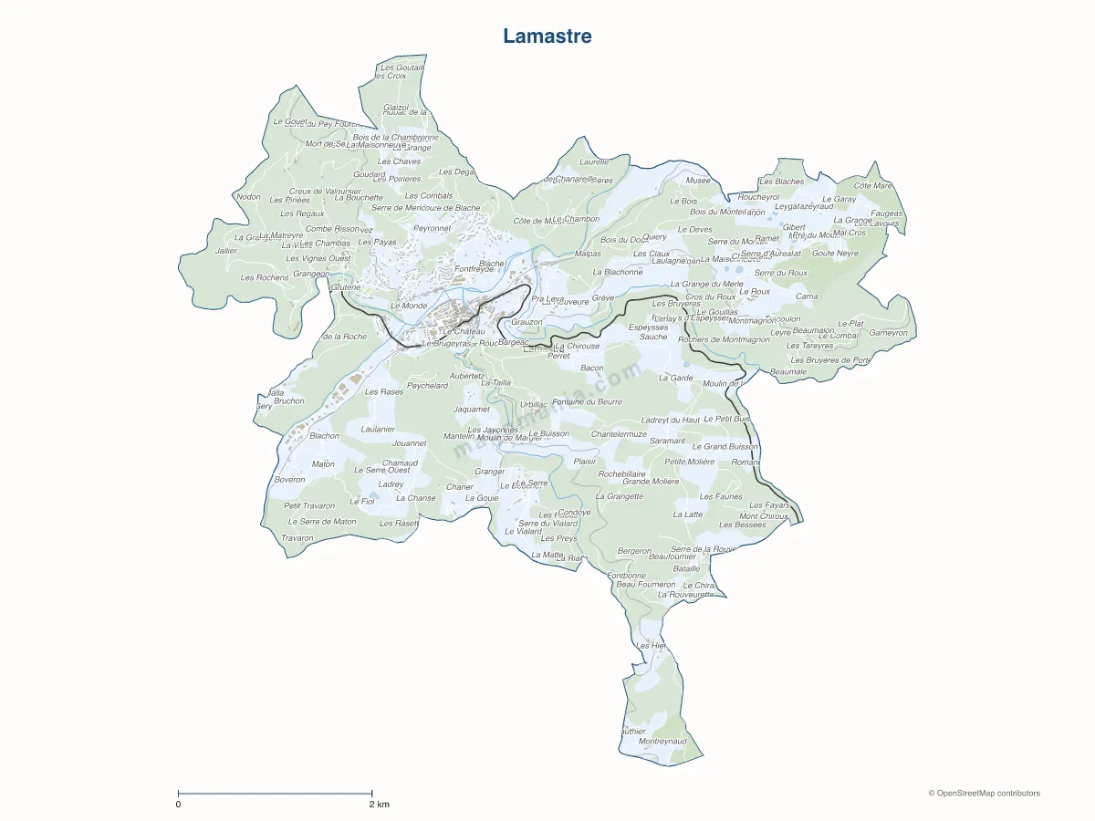 Carte de Lamastre à personnaliser