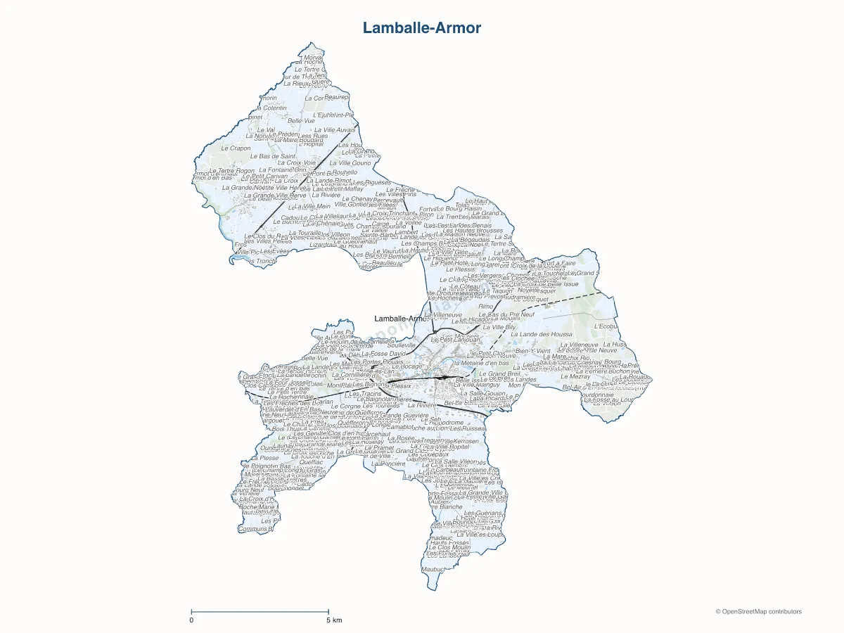 Carte de Lamballe-Armor à personnaliser