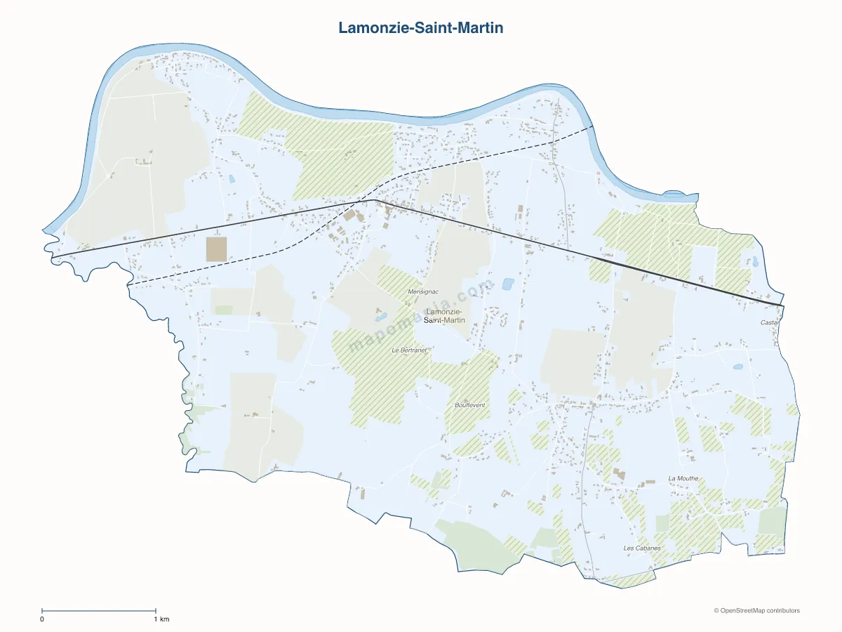 Carte de Lamonzie-Saint-Martin à personnaliser