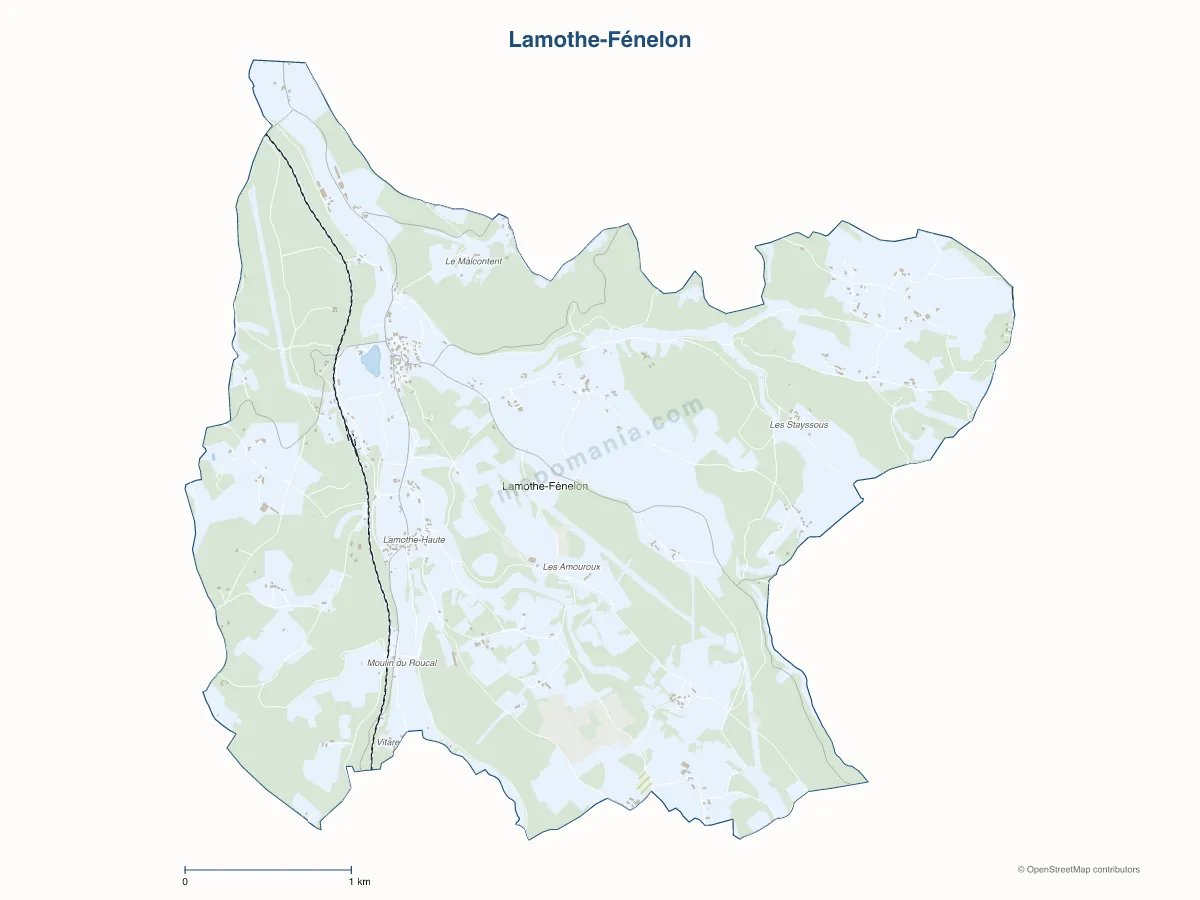Carte de Lamothe-Fénelon à personnaliser