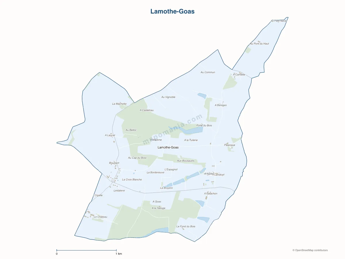 Carte de Lamothe-Goas à personnaliser