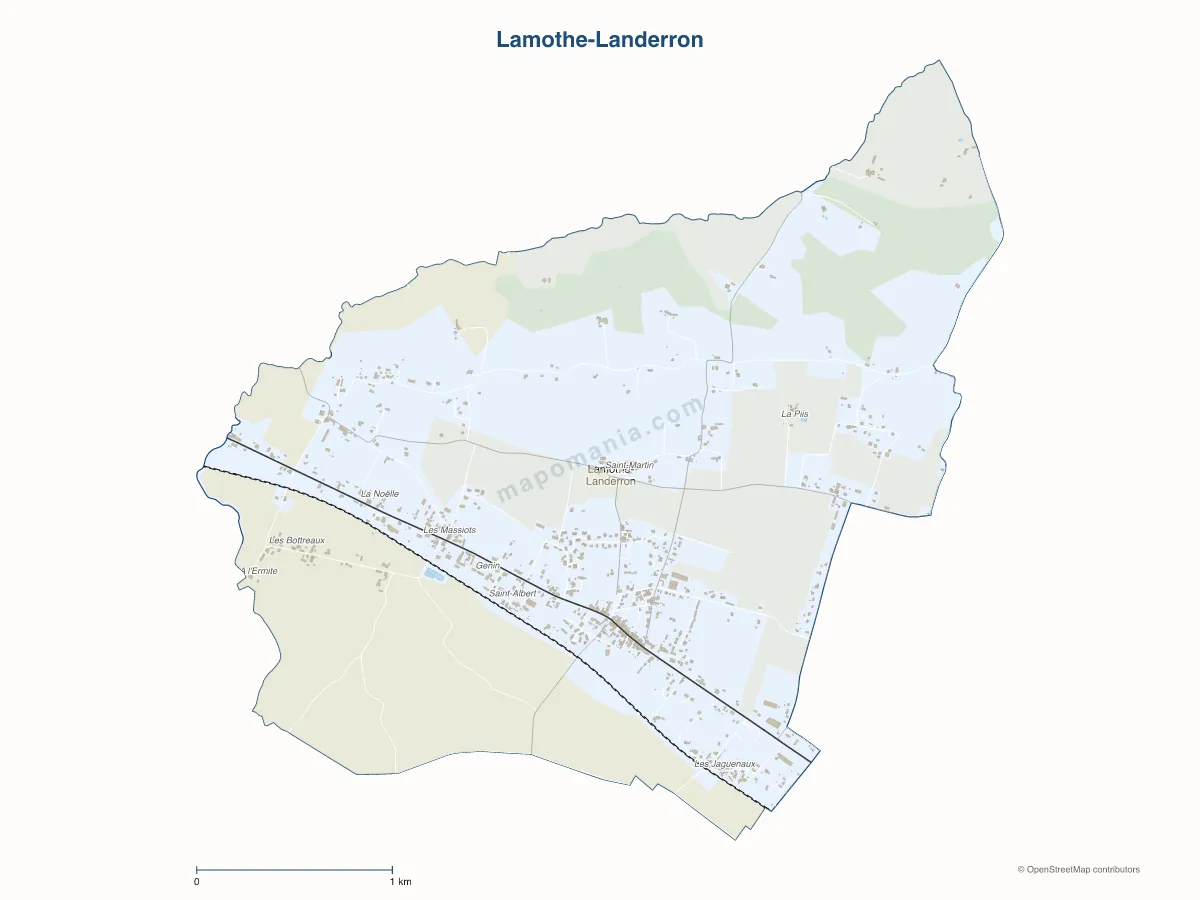 Carte de Lamothe-Landerron à personnaliser