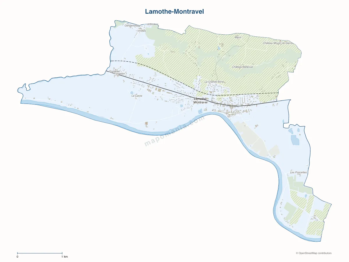 Carte de Lamothe-Montravel à personnaliser