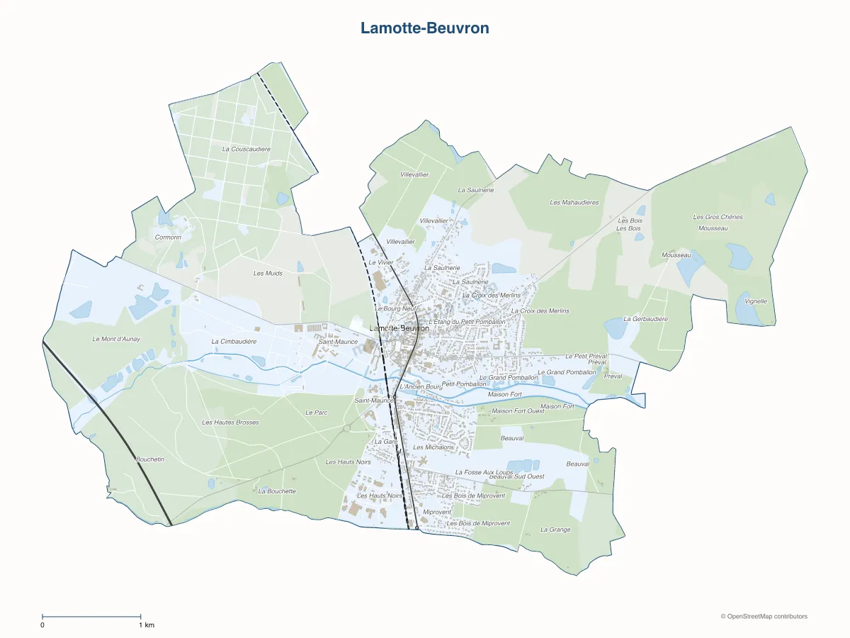 Carte de Lamotte-Beuvron à personnaliser