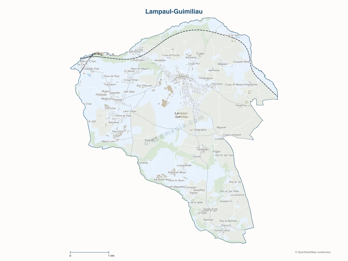 Carte de Lampaul-Guimiliau à personnaliser