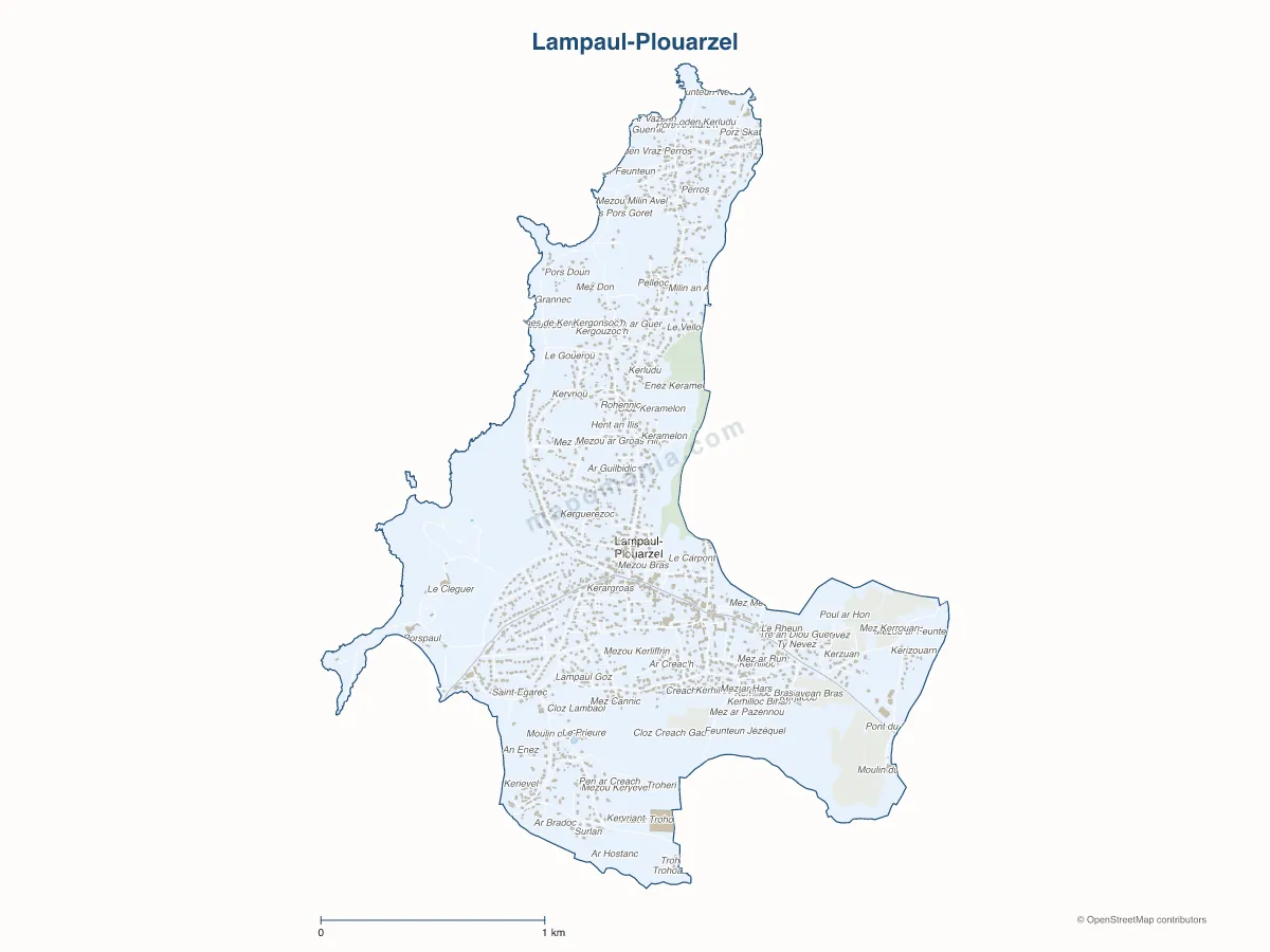Carte de Lampaul-Plouarzel à personnaliser