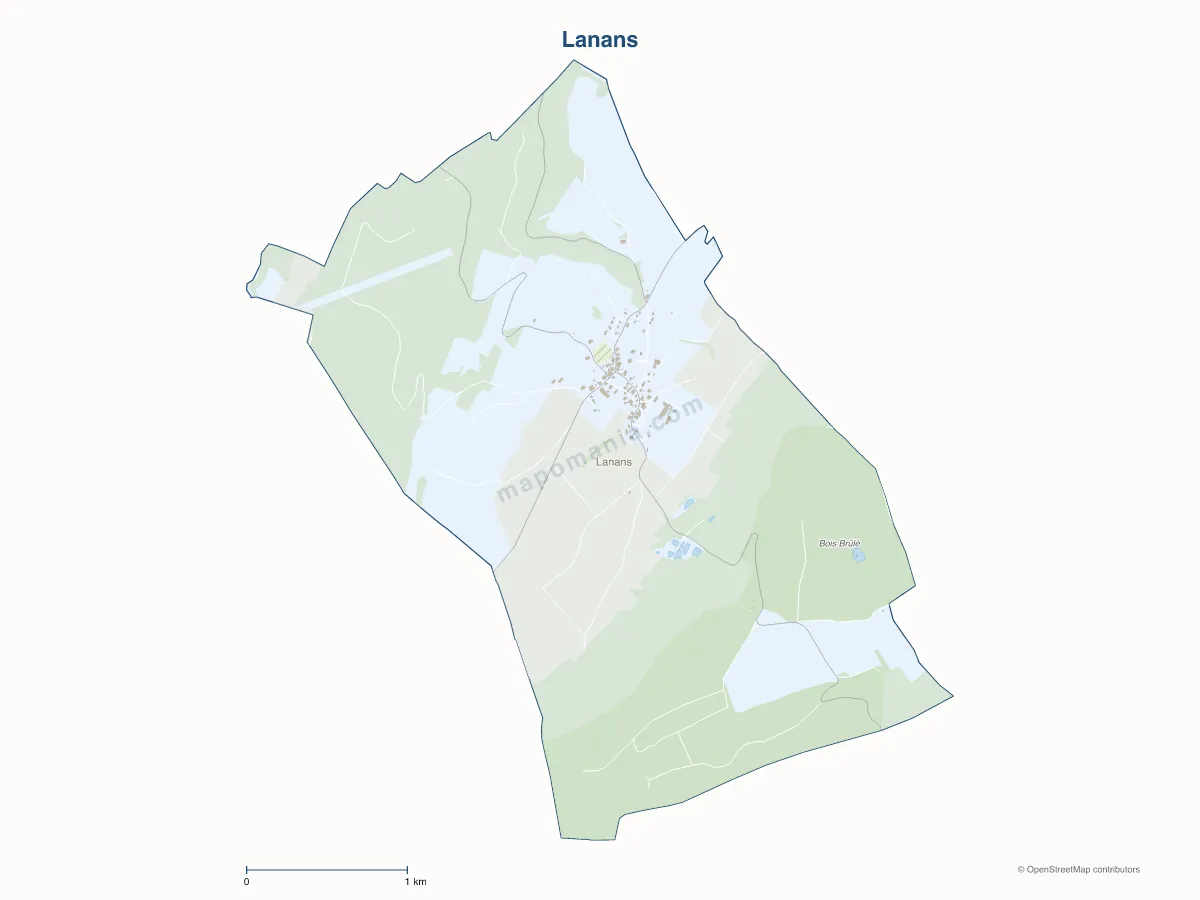 Carte de Lanans à personnaliser