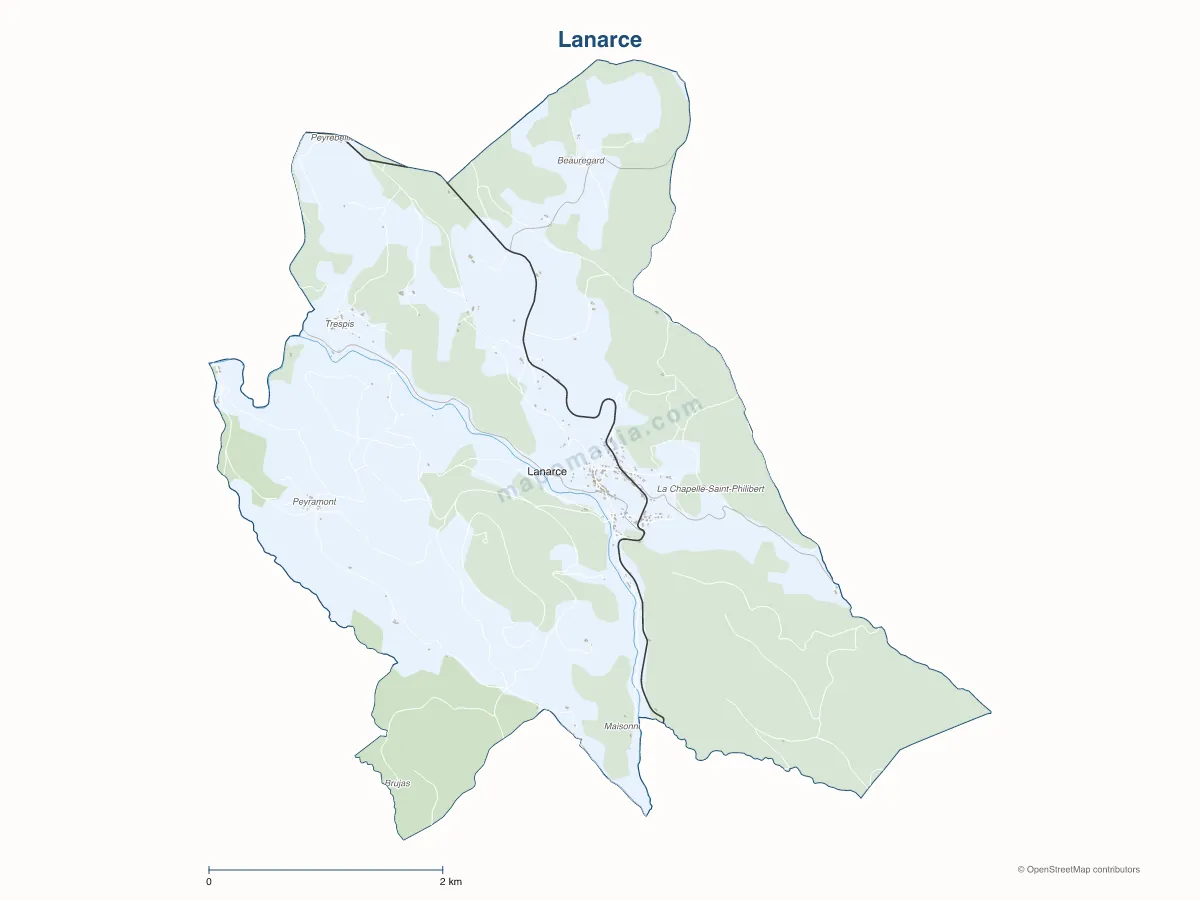 Carte de Lanarce à personnaliser