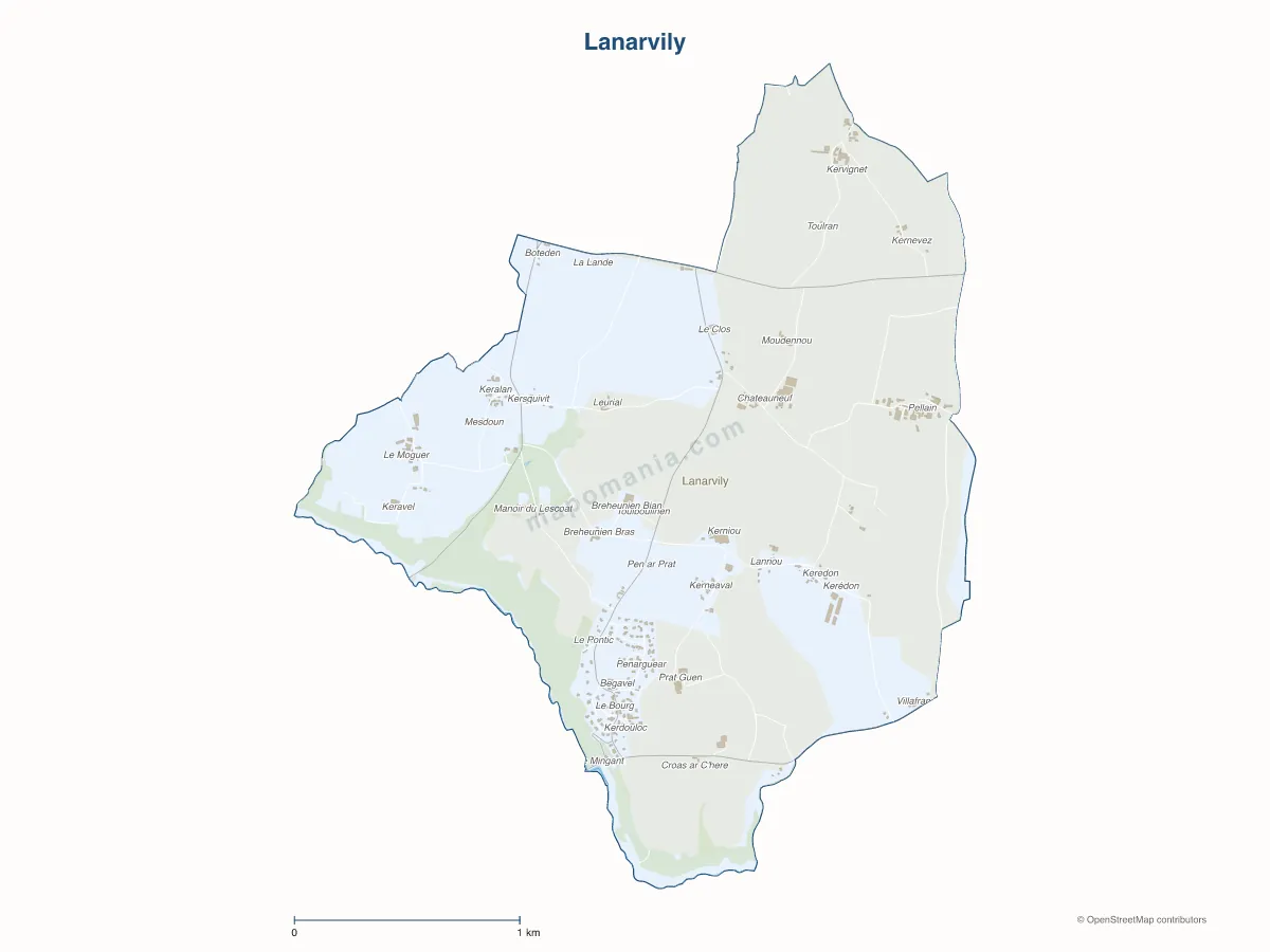Carte de Lanarvily à personnaliser
