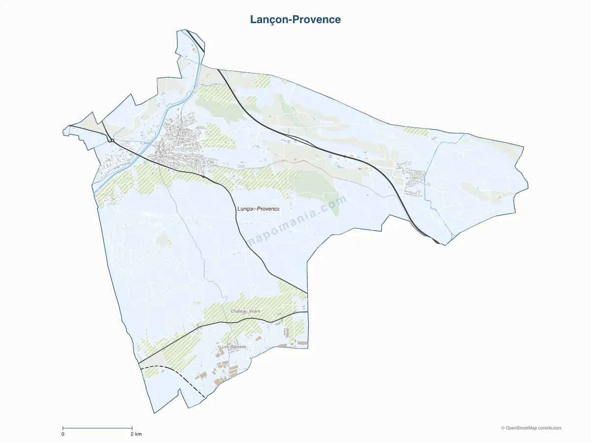 Carte de Lançon-Provence à personnaliser