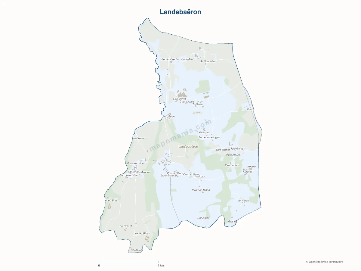 Carte de Landebaëron à personnaliser