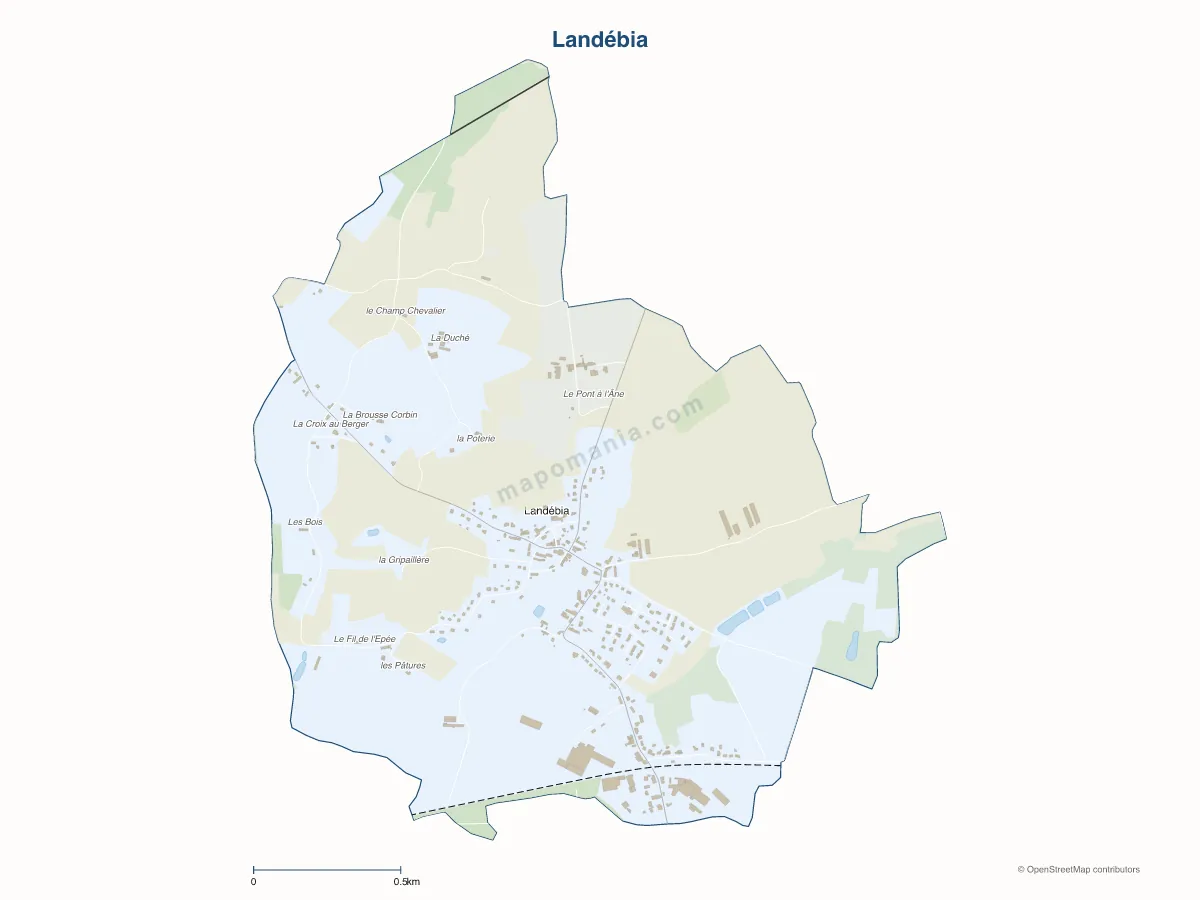 Carte de Landébia à personnaliser