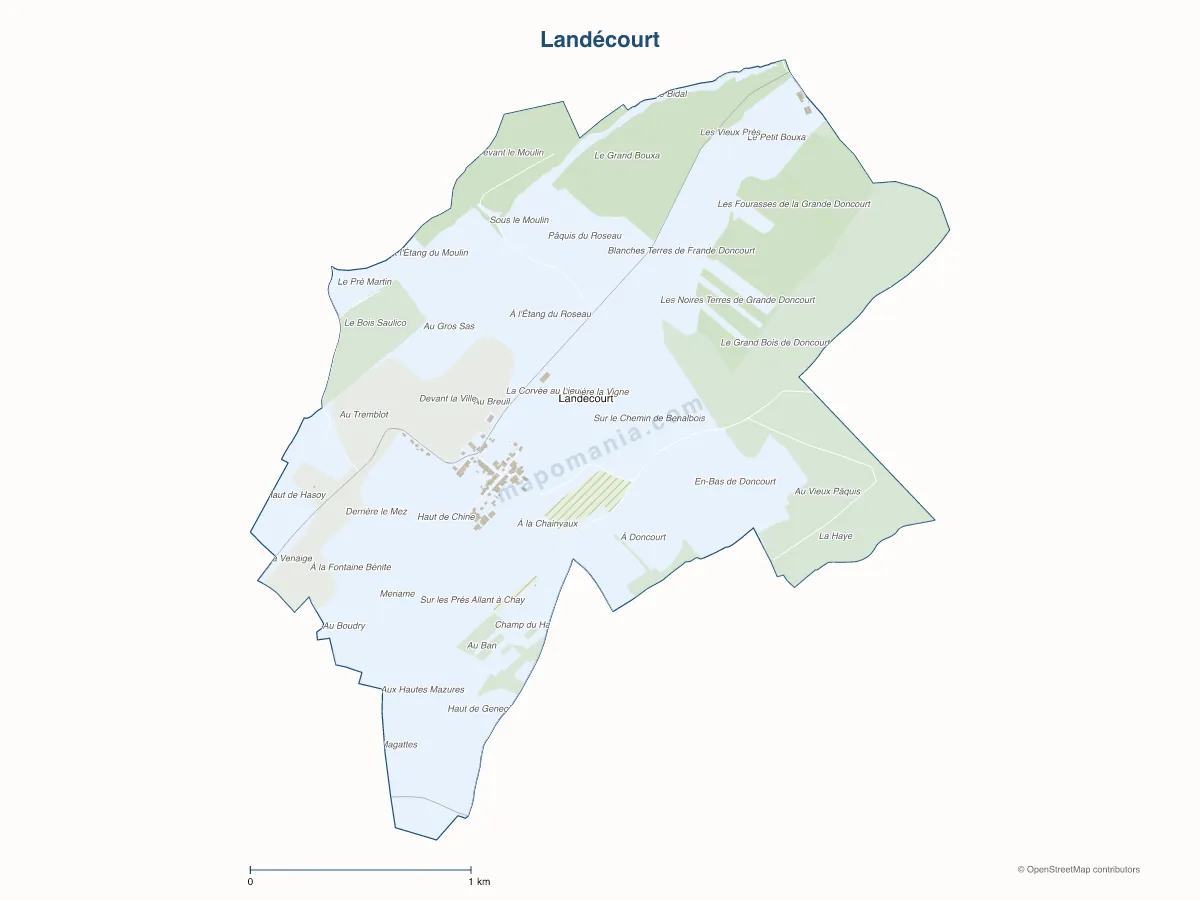 Carte de Landécourt à personnaliser