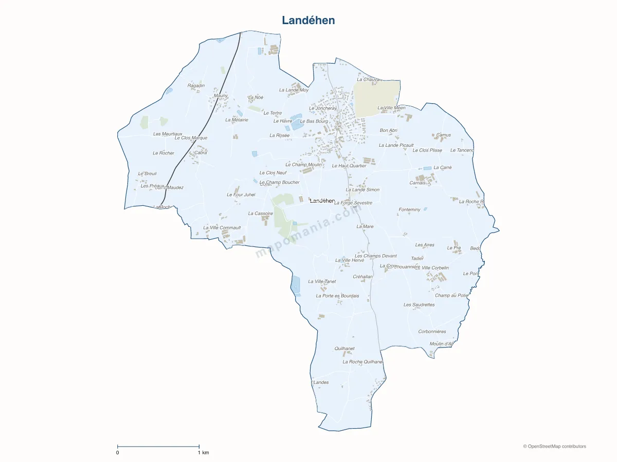 Carte de Landéhen à personnaliser