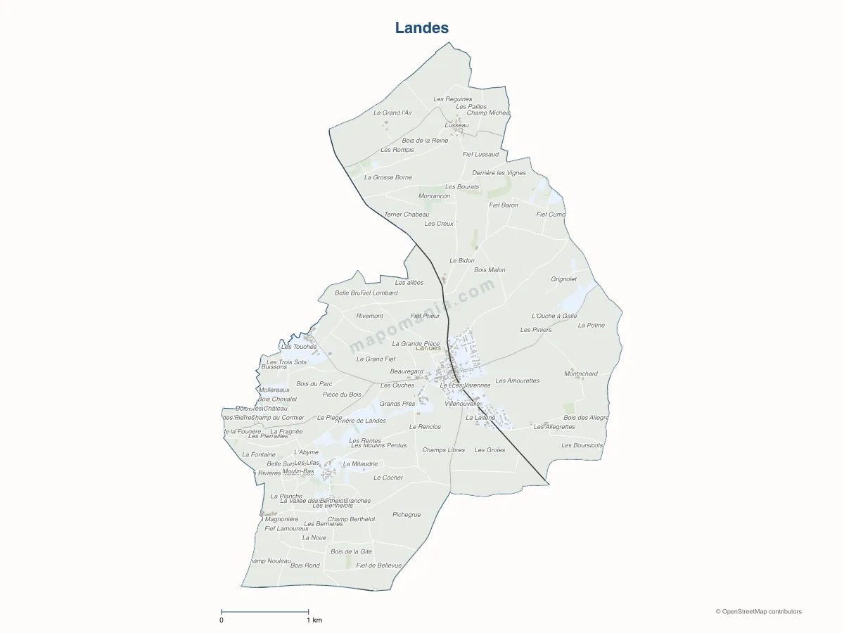 Carte de Landes à personnaliser
