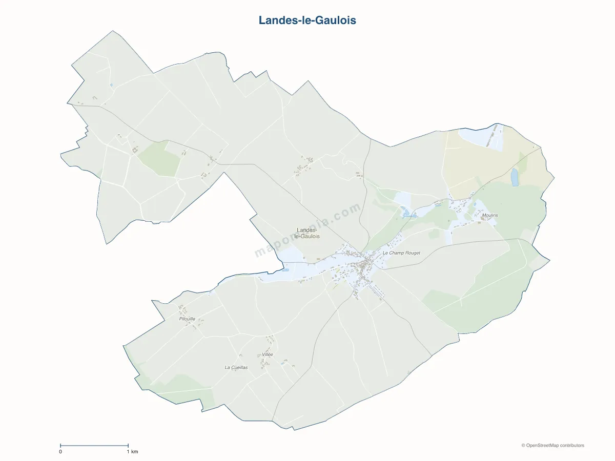 Carte de Landes-le-Gaulois à personnaliser
