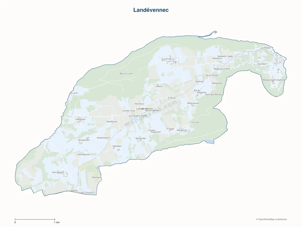 Carte de Landévennec à personnaliser