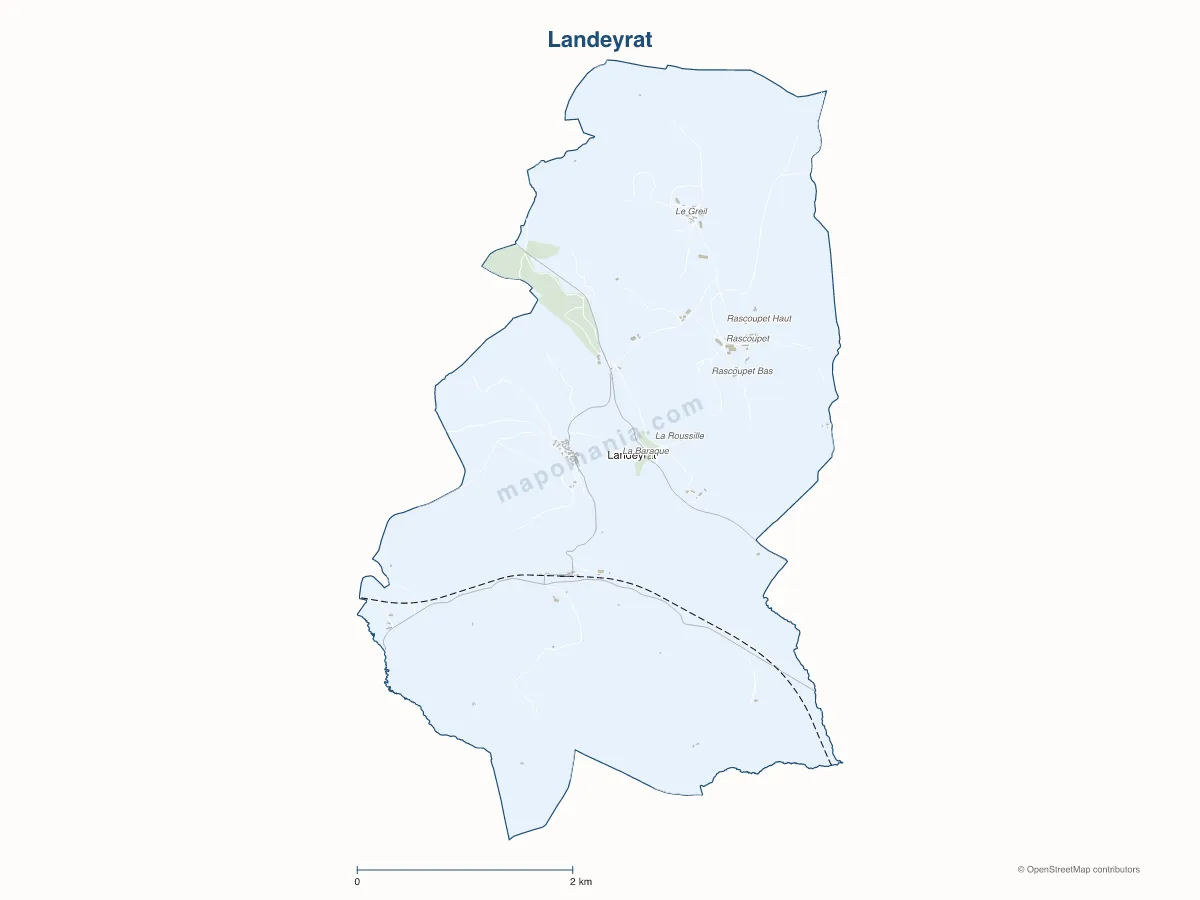 Carte de Landeyrat à personnaliser