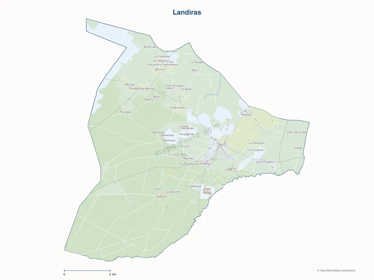Carte de Landiras à personnaliser